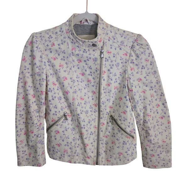 Rebecca Taylor Vine Leather Jacket Vanilla Lamb Leather Motorcycle Jacket Size 2 - Picture 3 of 9